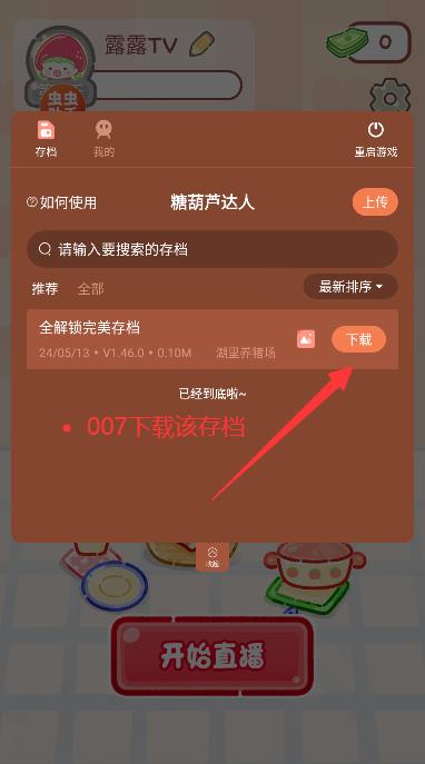 糖葫芦达人存档设置